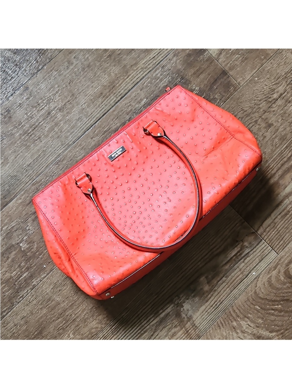 Kate Spade Bright Orange Ostrich purse